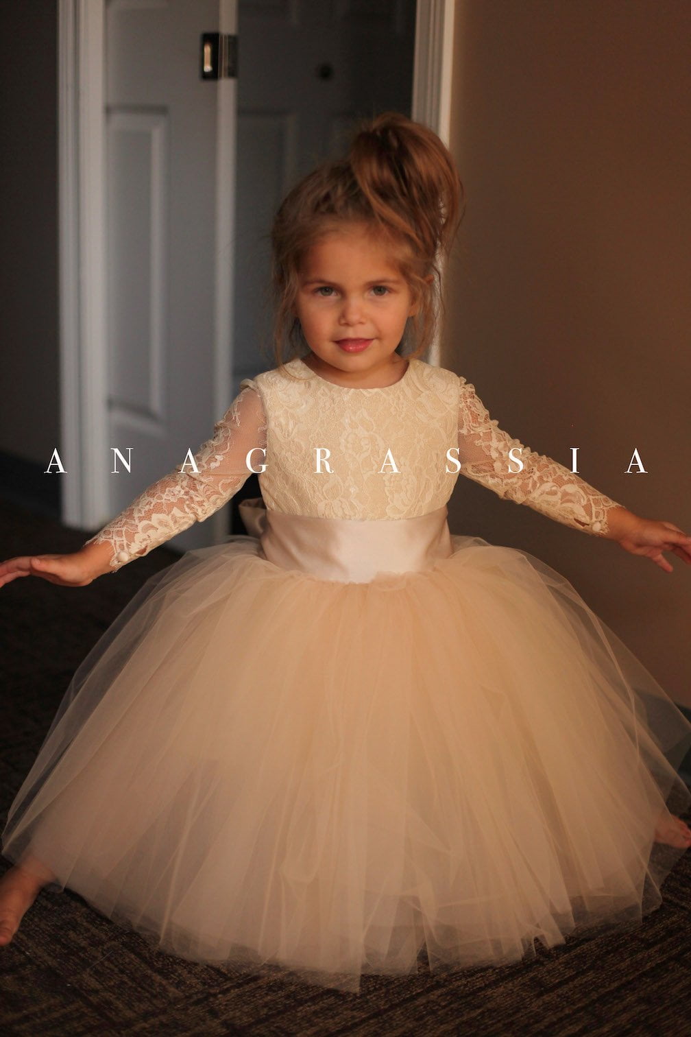 champagne detachable tulle skirt
