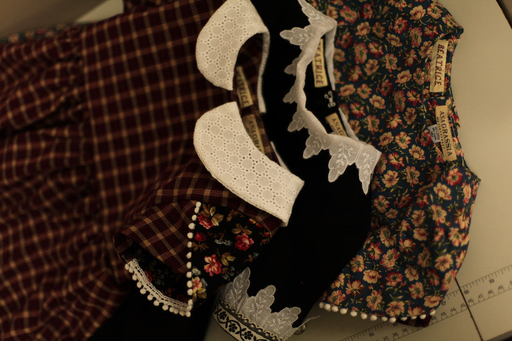 Girls Little Black Dress lace Collar