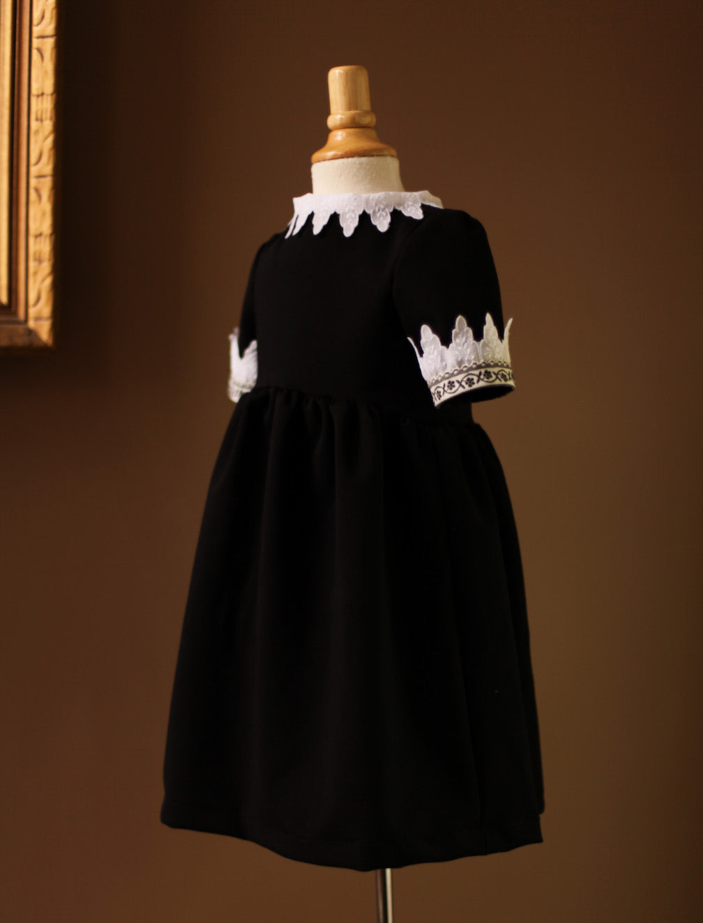 Girls Little Black Dress lace Collar 3T Girls Little Black Dress lace Collar 3T