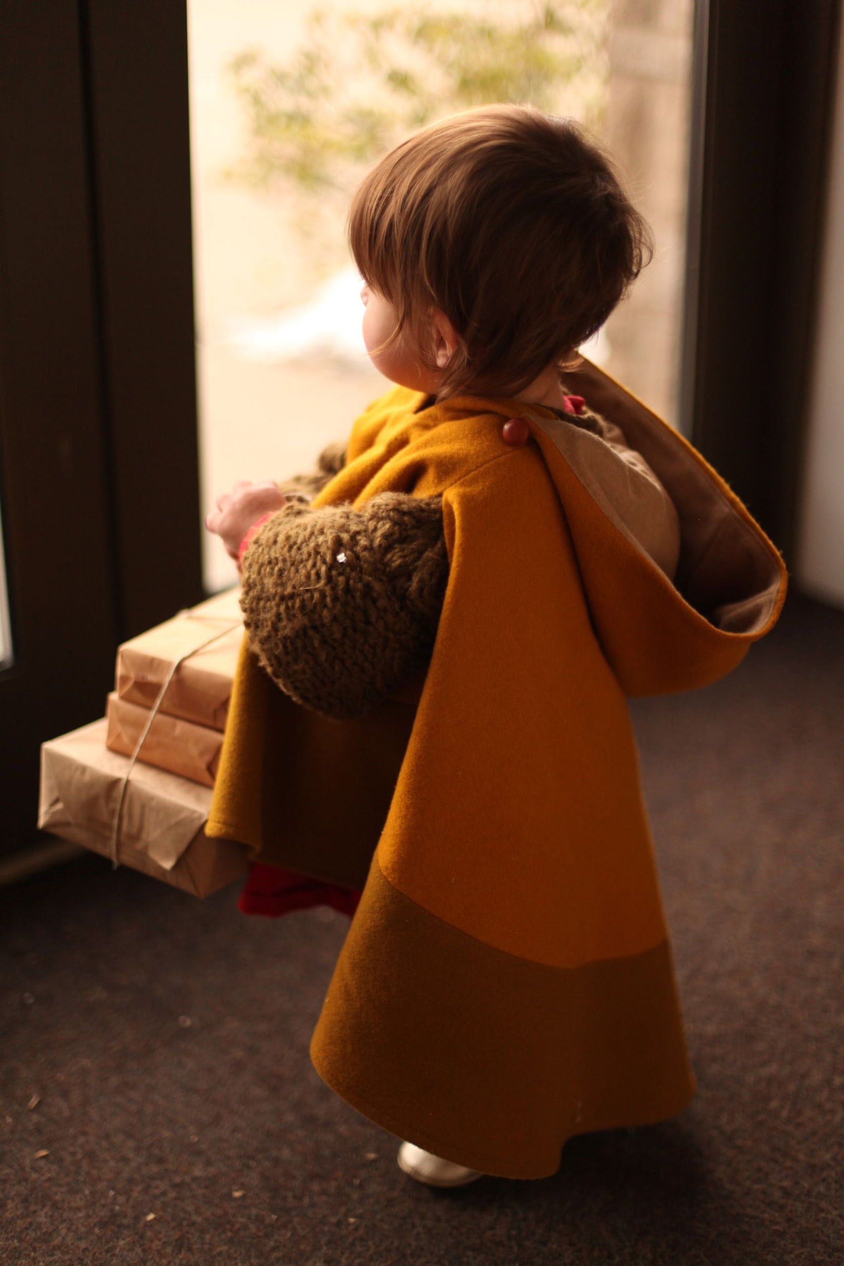 gold wool cape