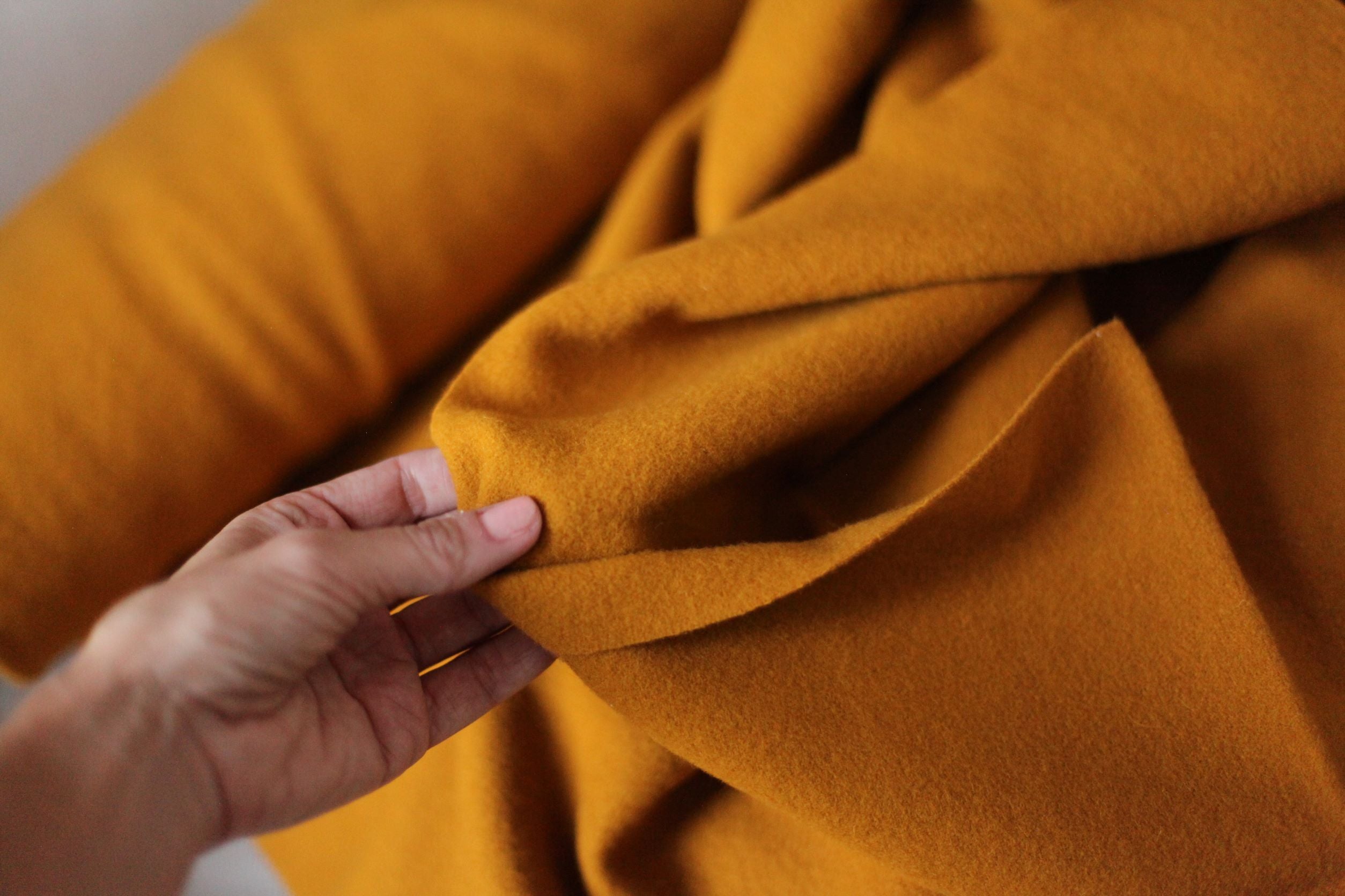 wool fabric gold