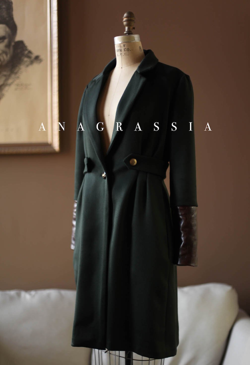 womens green wool coat