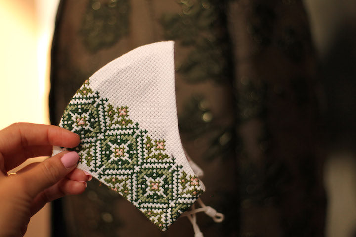 wedding embroidered face mask