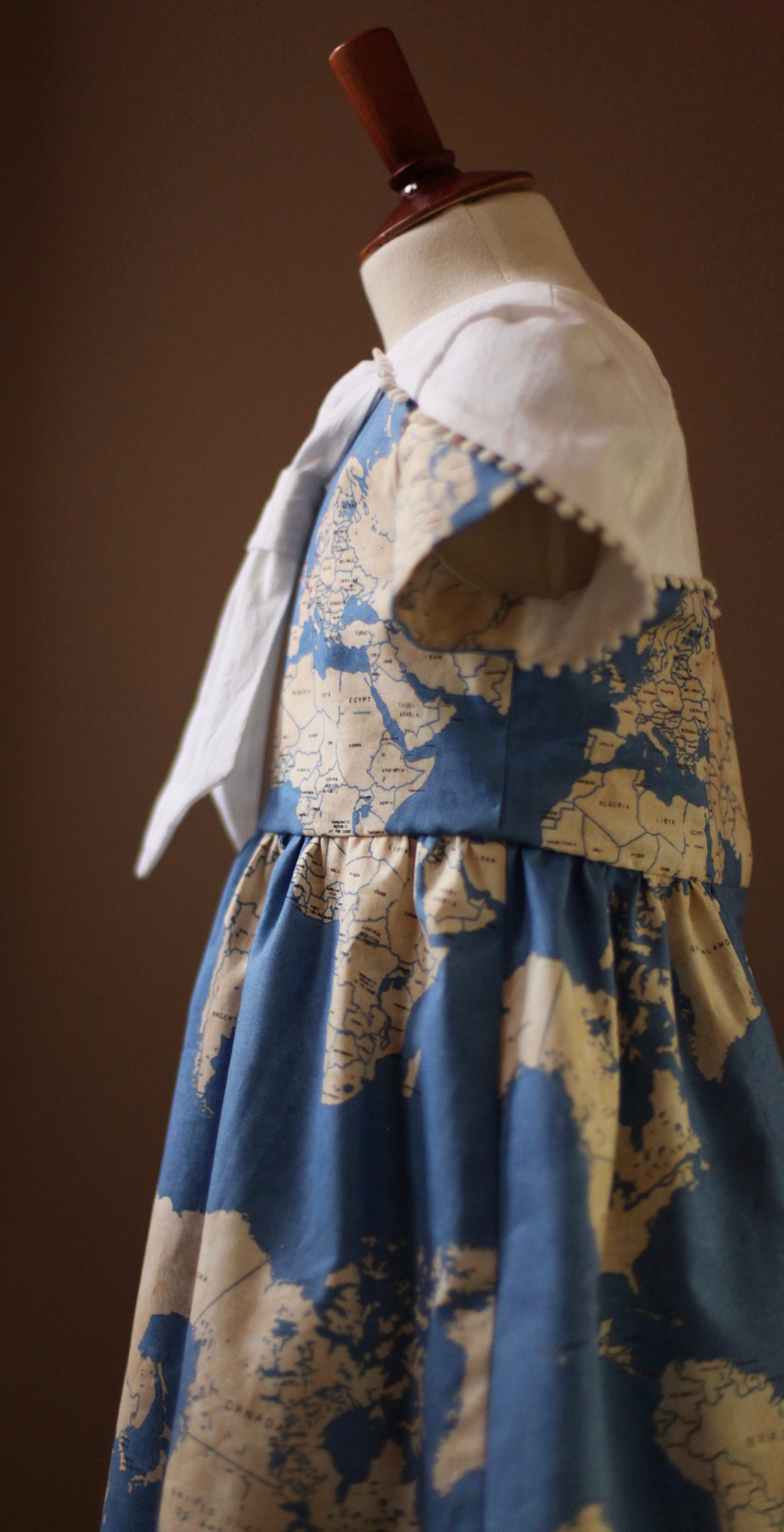 world map sailor dress