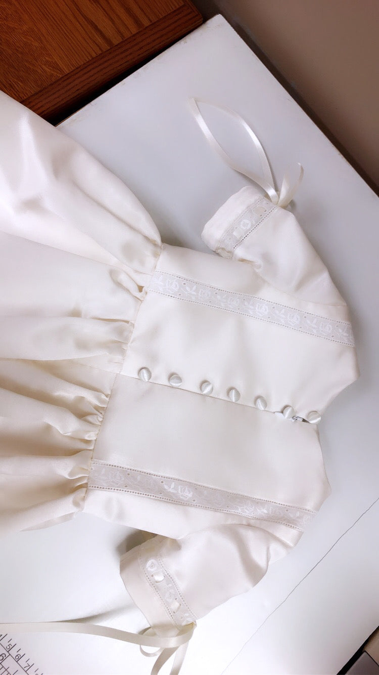 lace silk baptismal gown