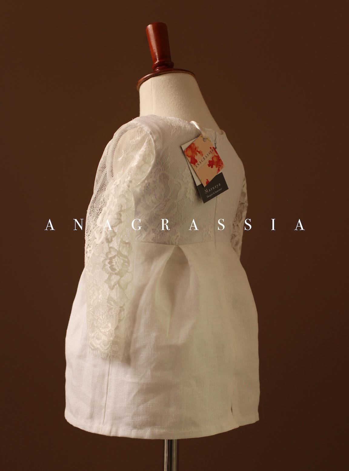 lace linen communion dress