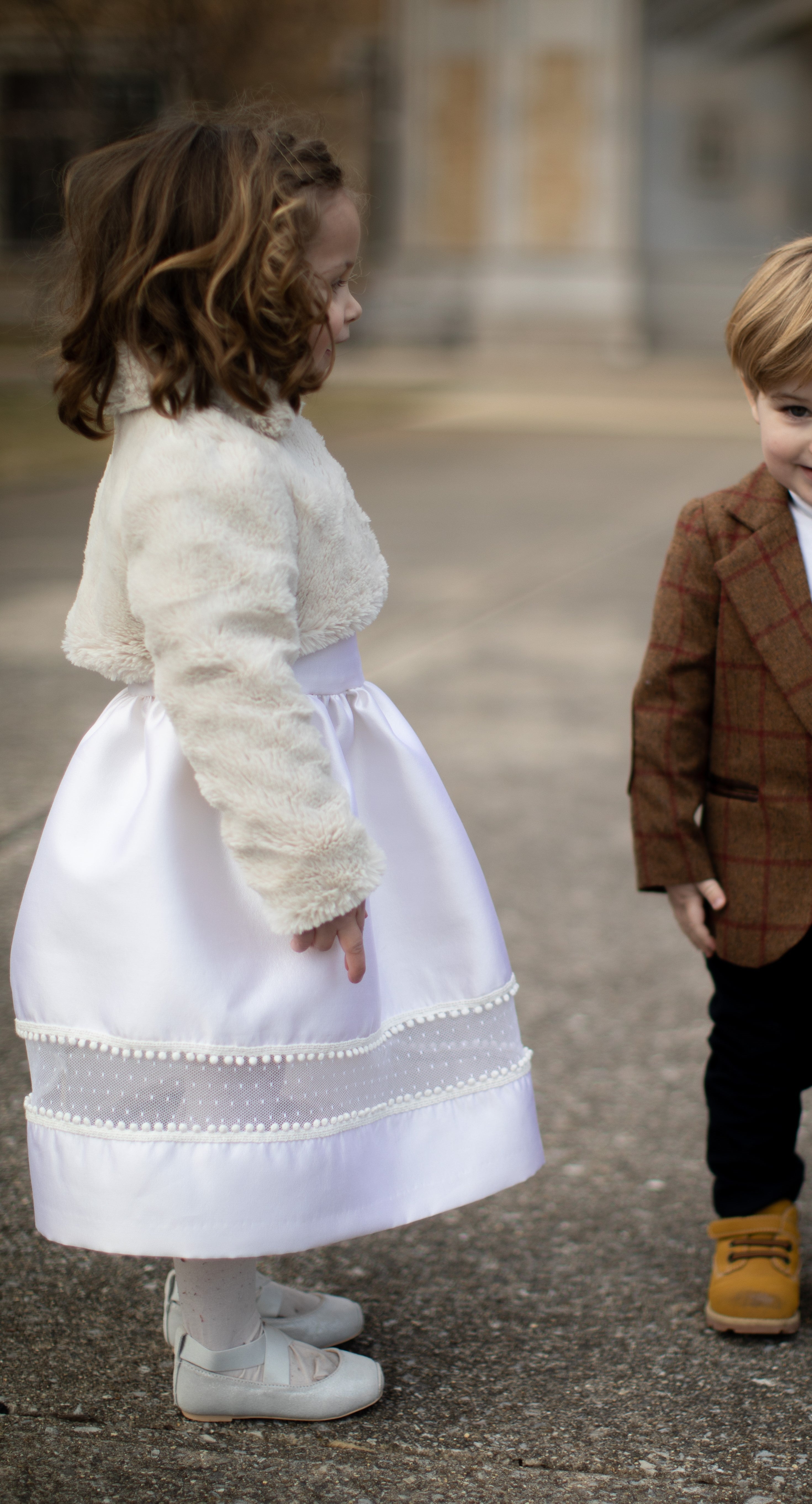 fur ivory girls jacket