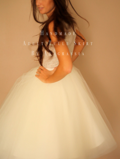Ivory tulle bridal skirt
