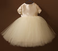 silk wool tulle flower girl dress