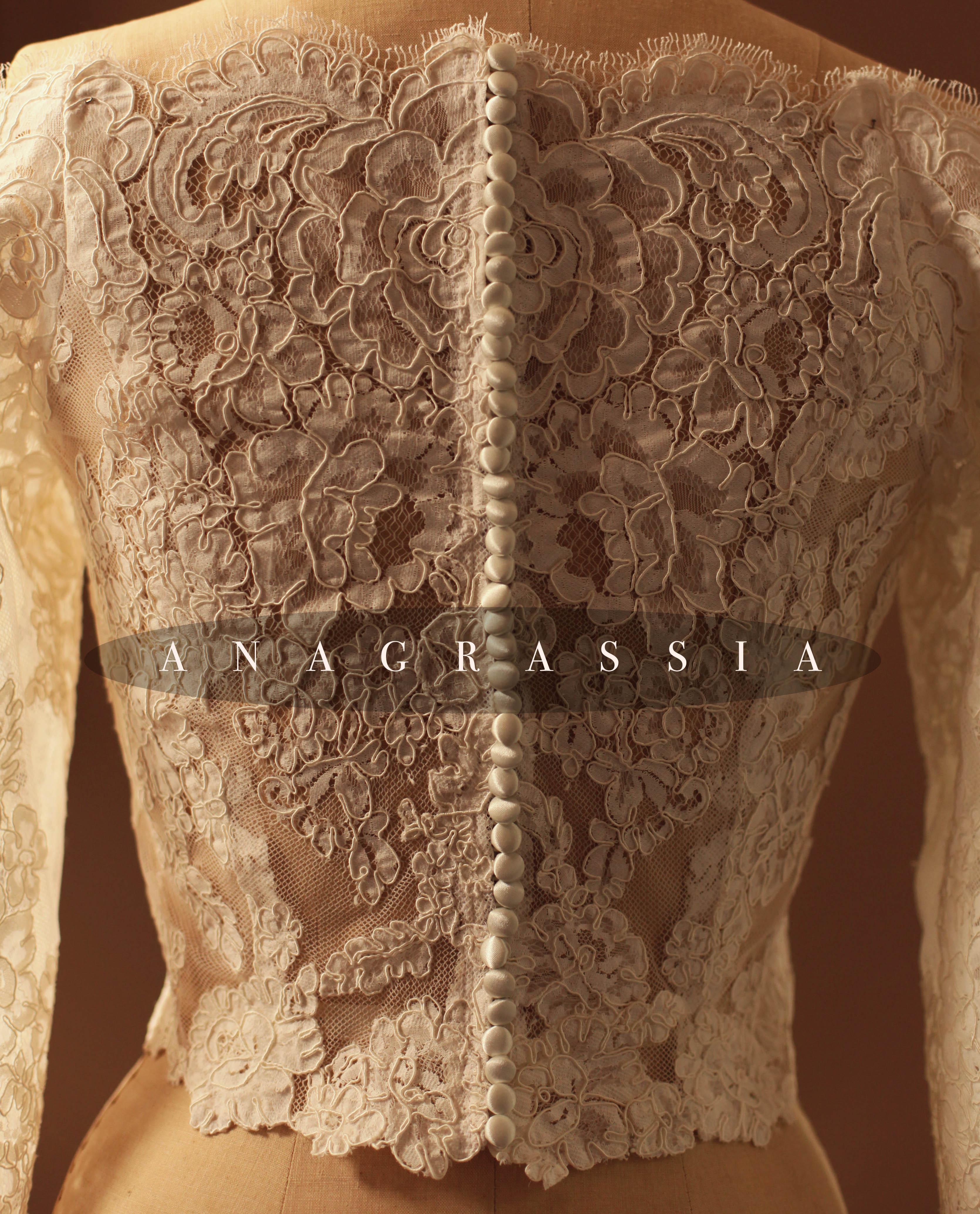 Lace Wedding Bolero with Sleeves Ivory Lace