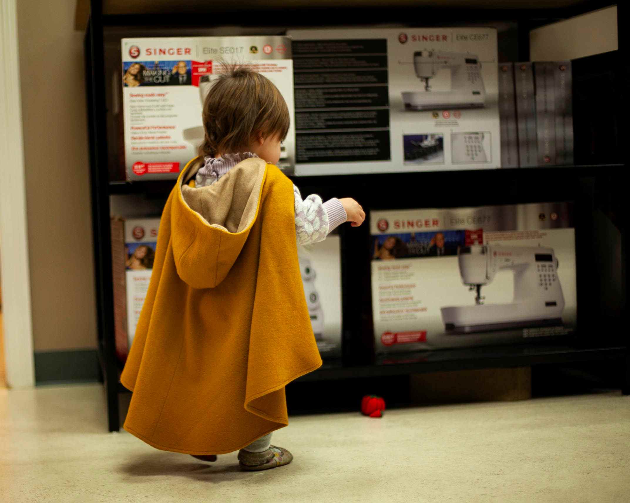 girls gold wool cape