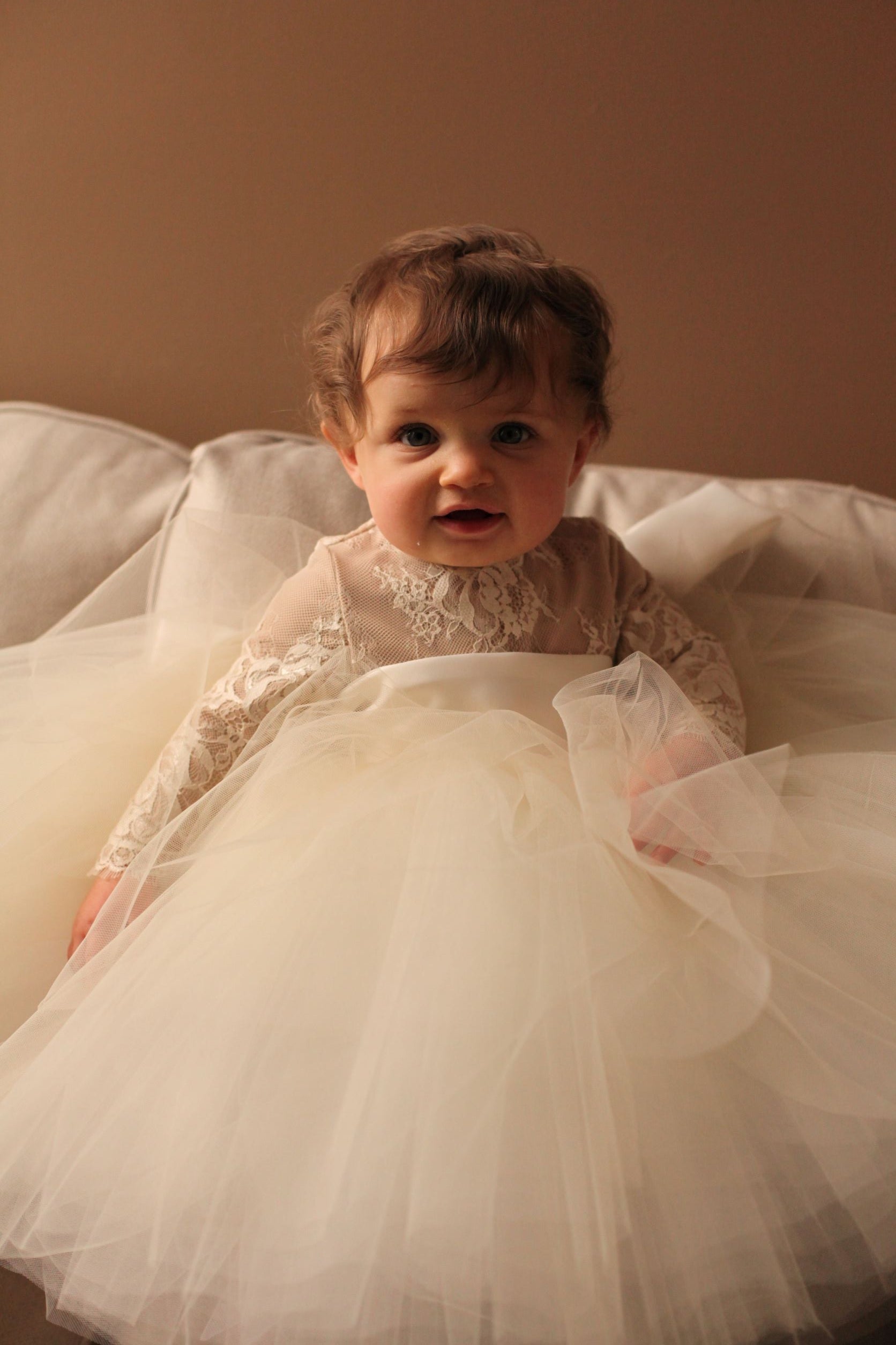 champagne flower girl dress