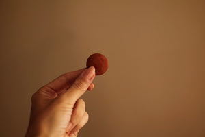 brown suede leather button