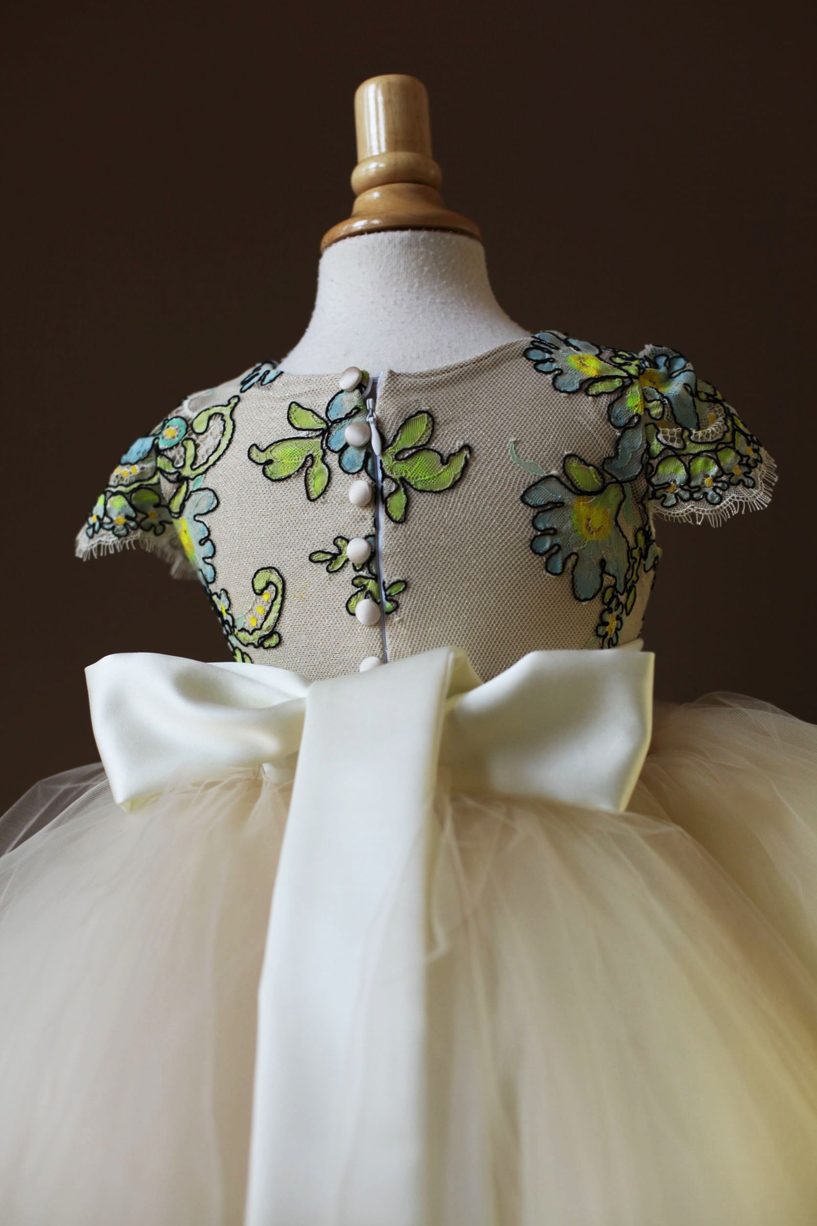 blue floral bridal dress