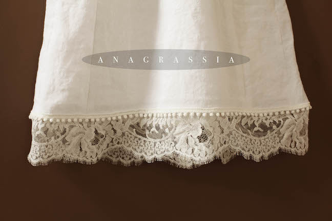 linen lace baptism gown