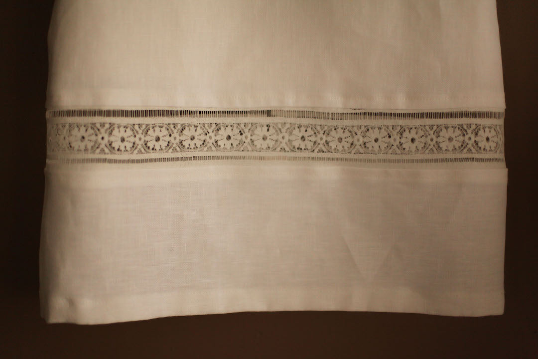 linen lace christening gown