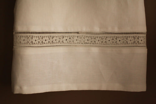 linen lace christening gown