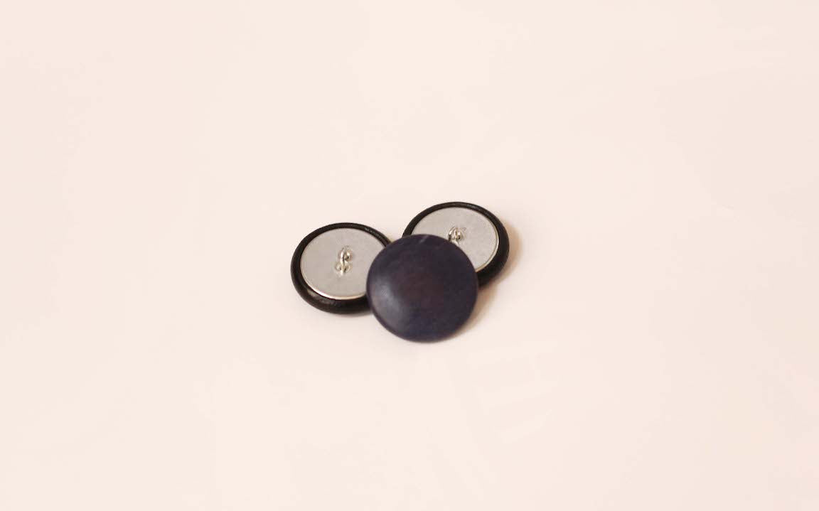 navy blue leather buttons