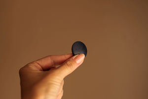 navy blue leather button
