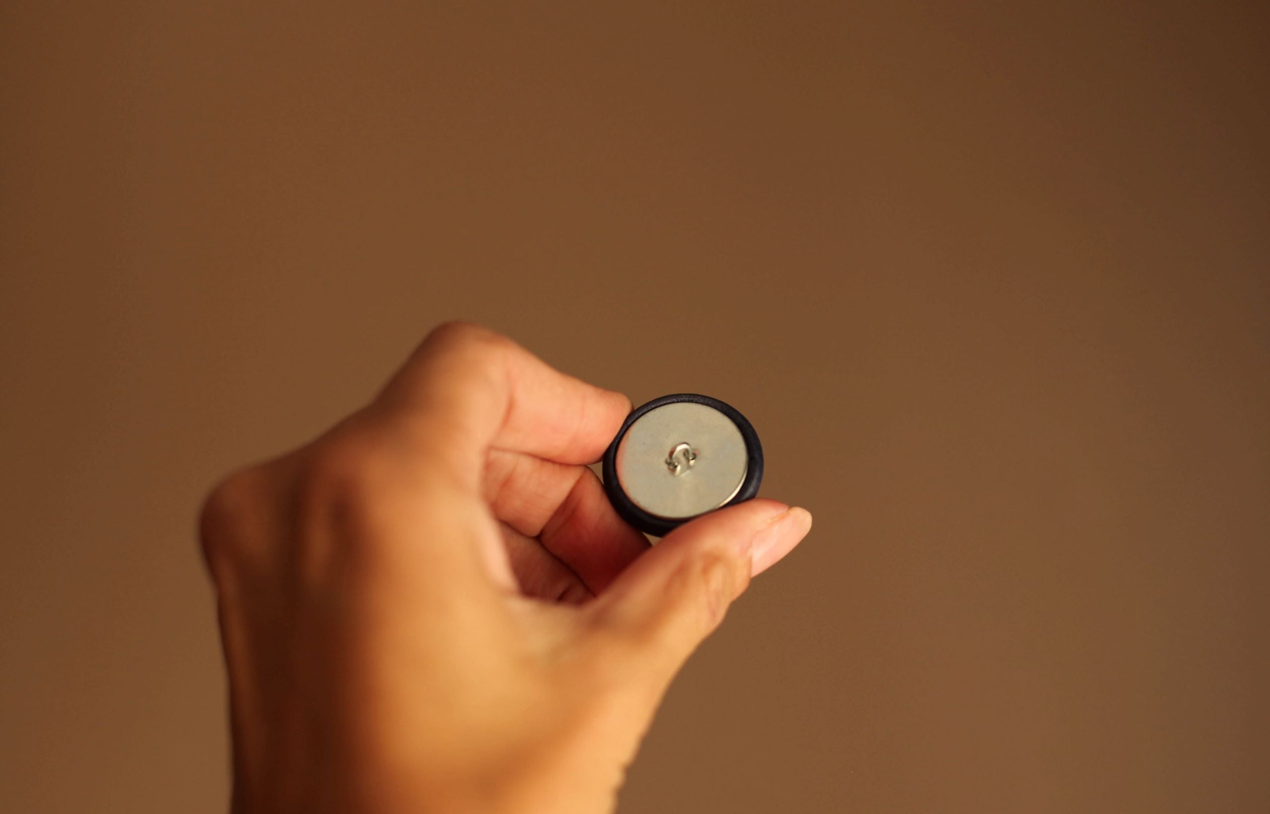 blue winter coat button
