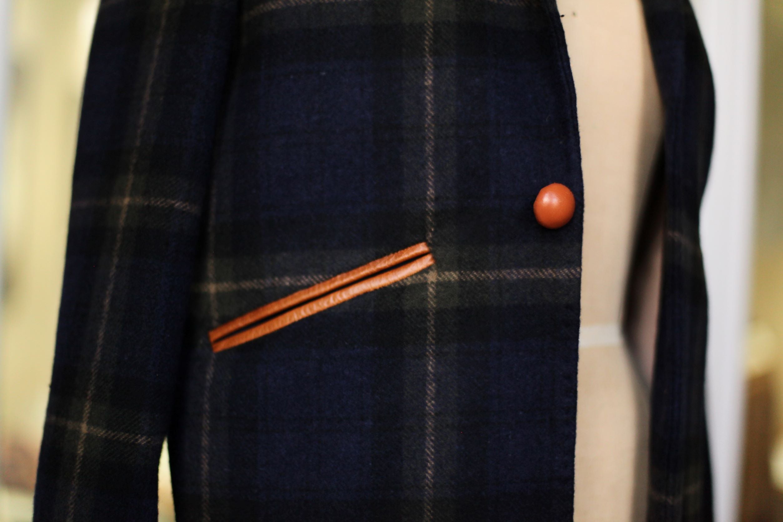 plaid cocoon jacket