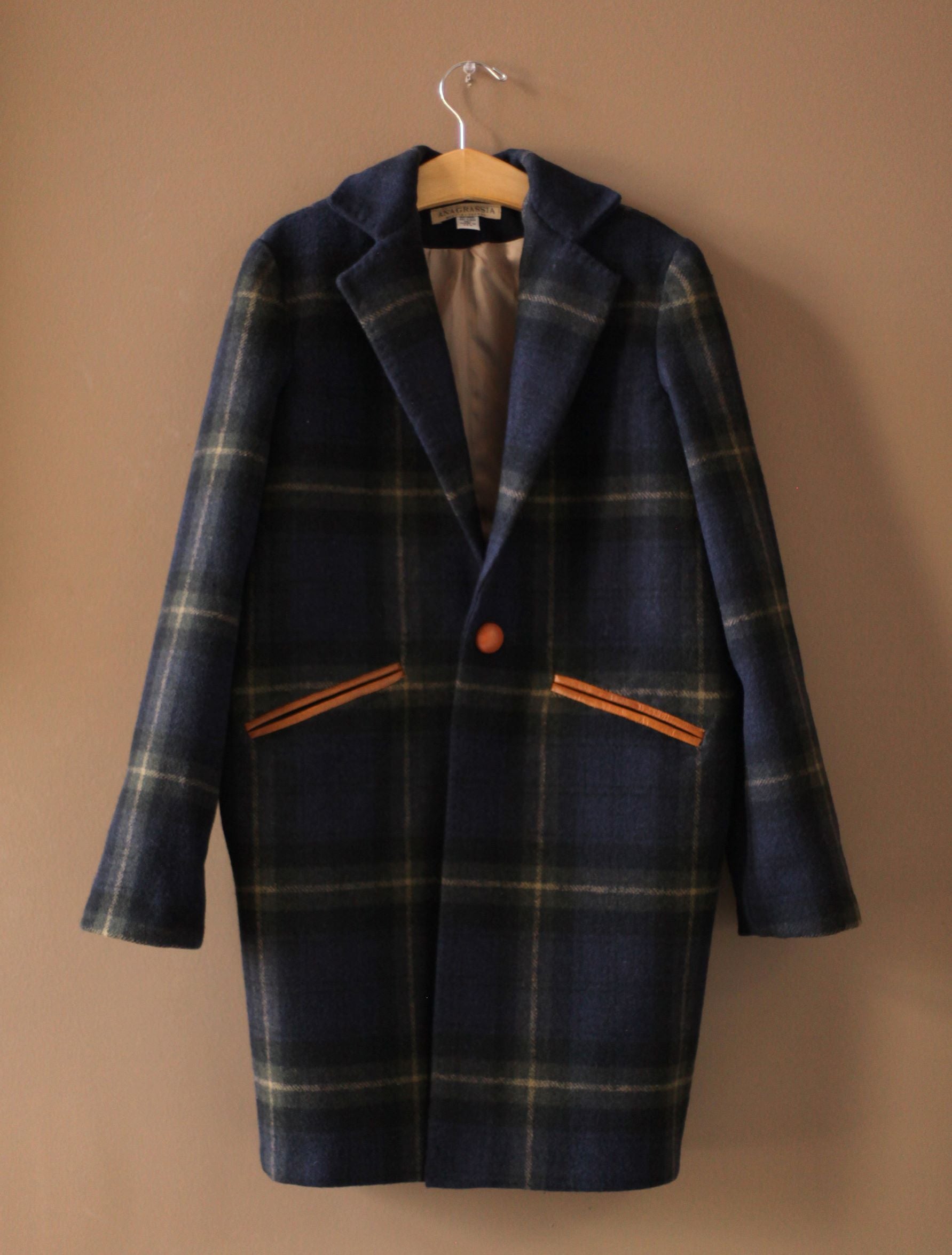 plaid wool coat
