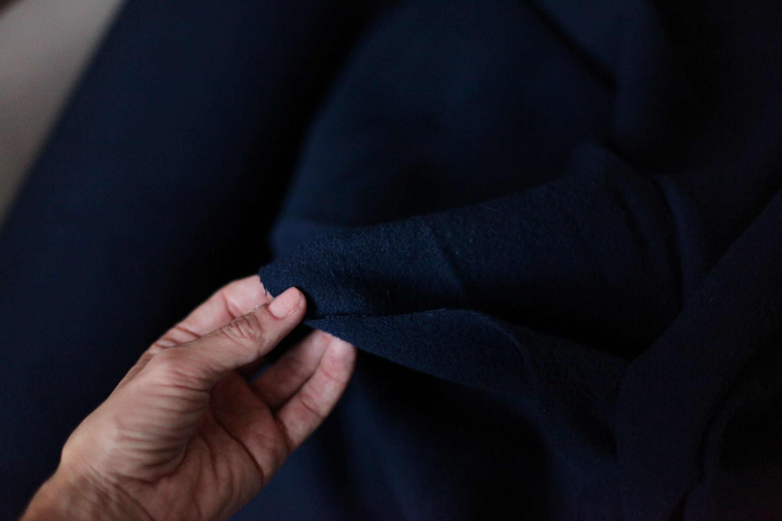 navy wool fabric