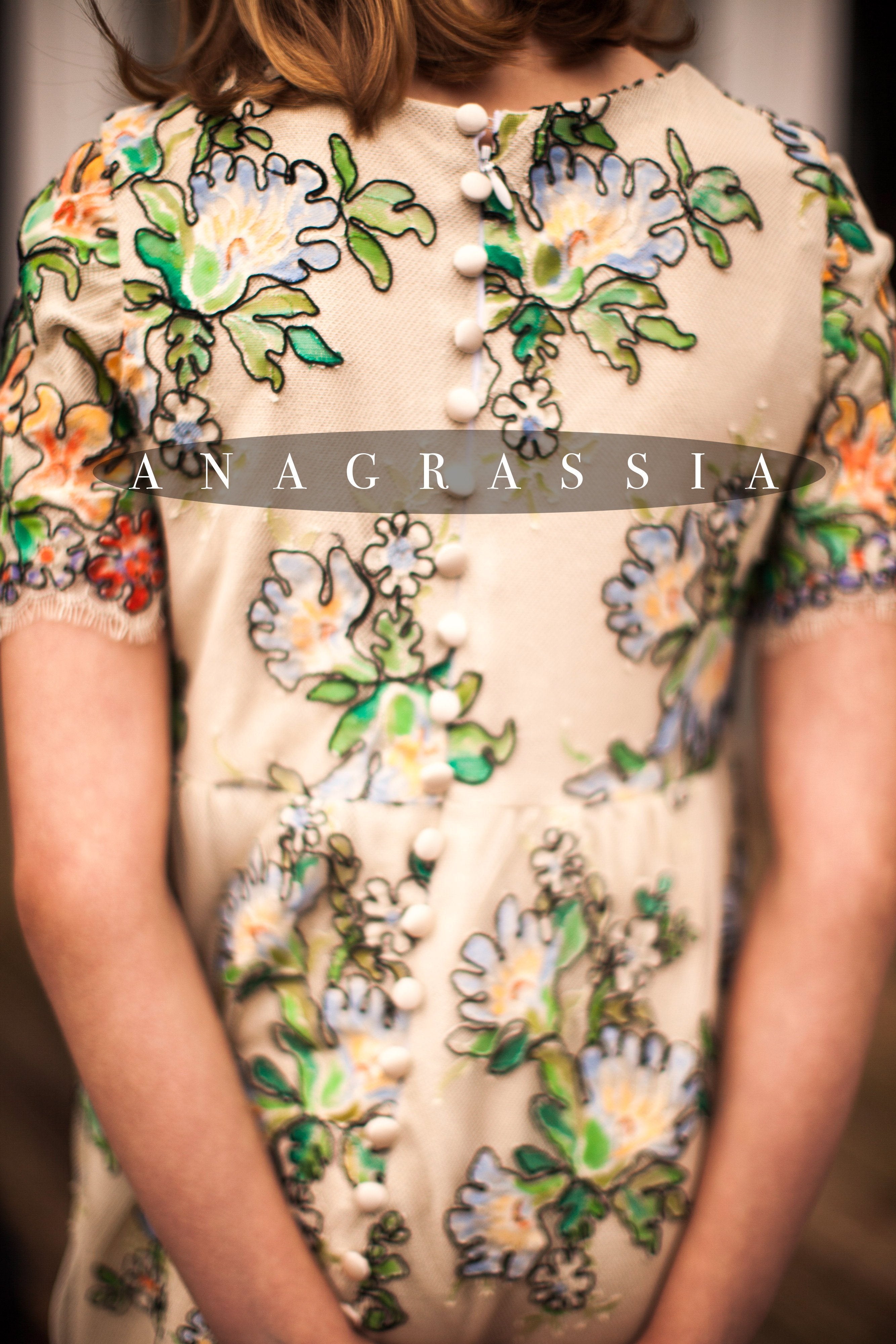 lace hand painted dress
