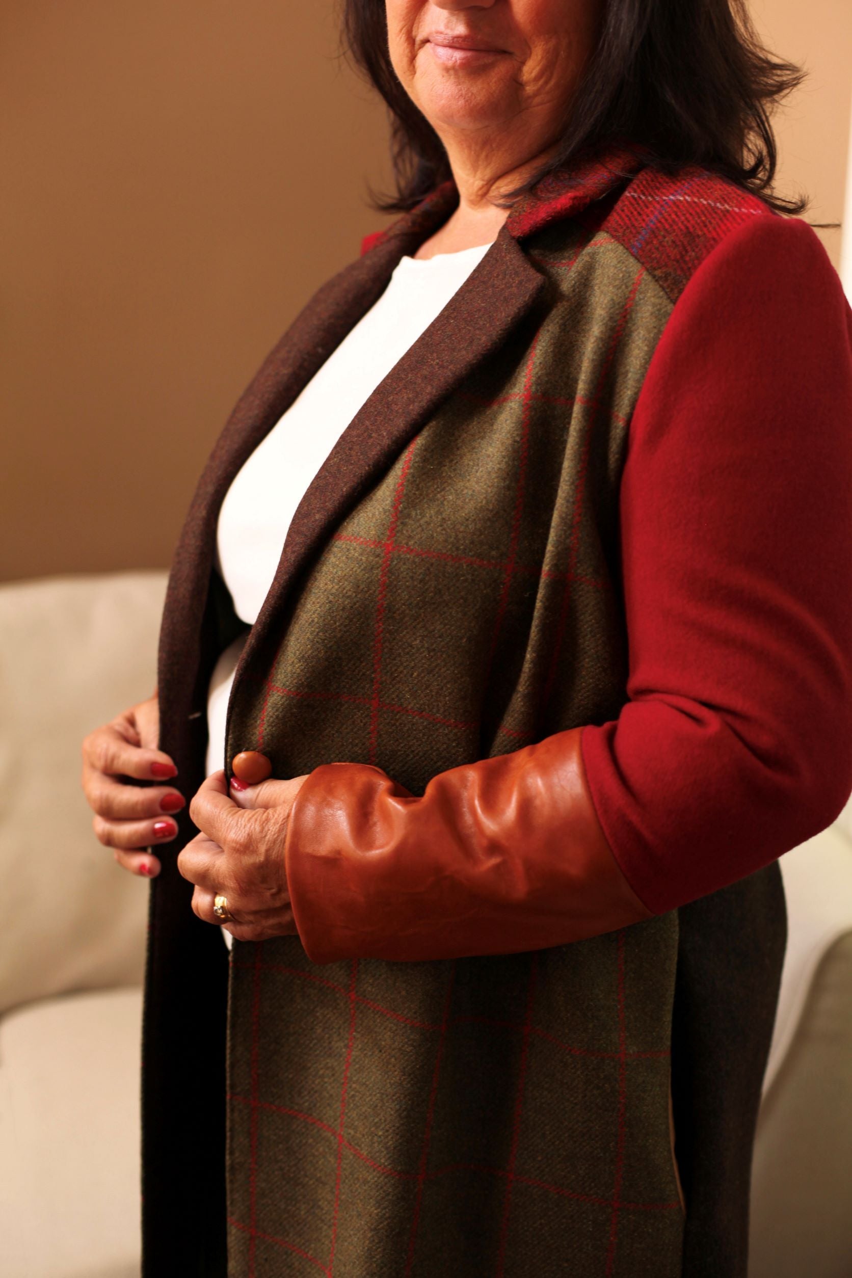 patchwork coat for women