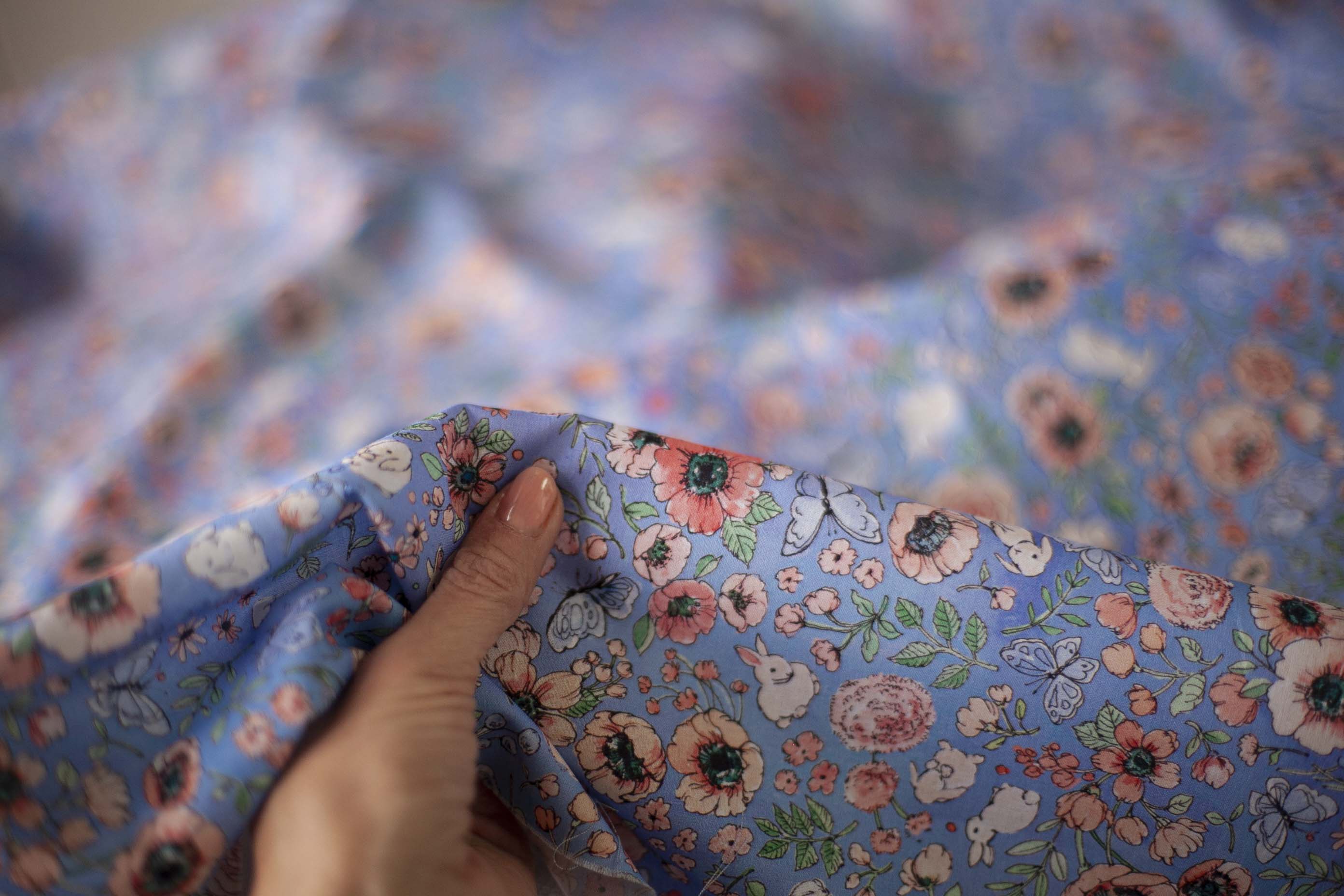 Floral Easter Bunny Fabric