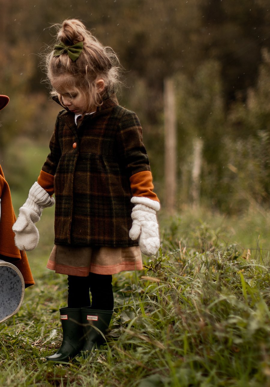 plaid wool coat girls