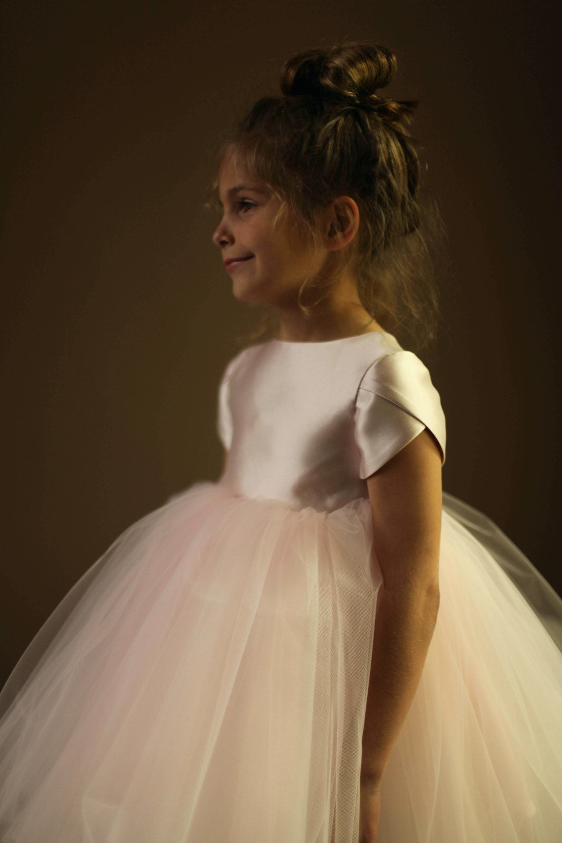 pink princess flower girl dresses