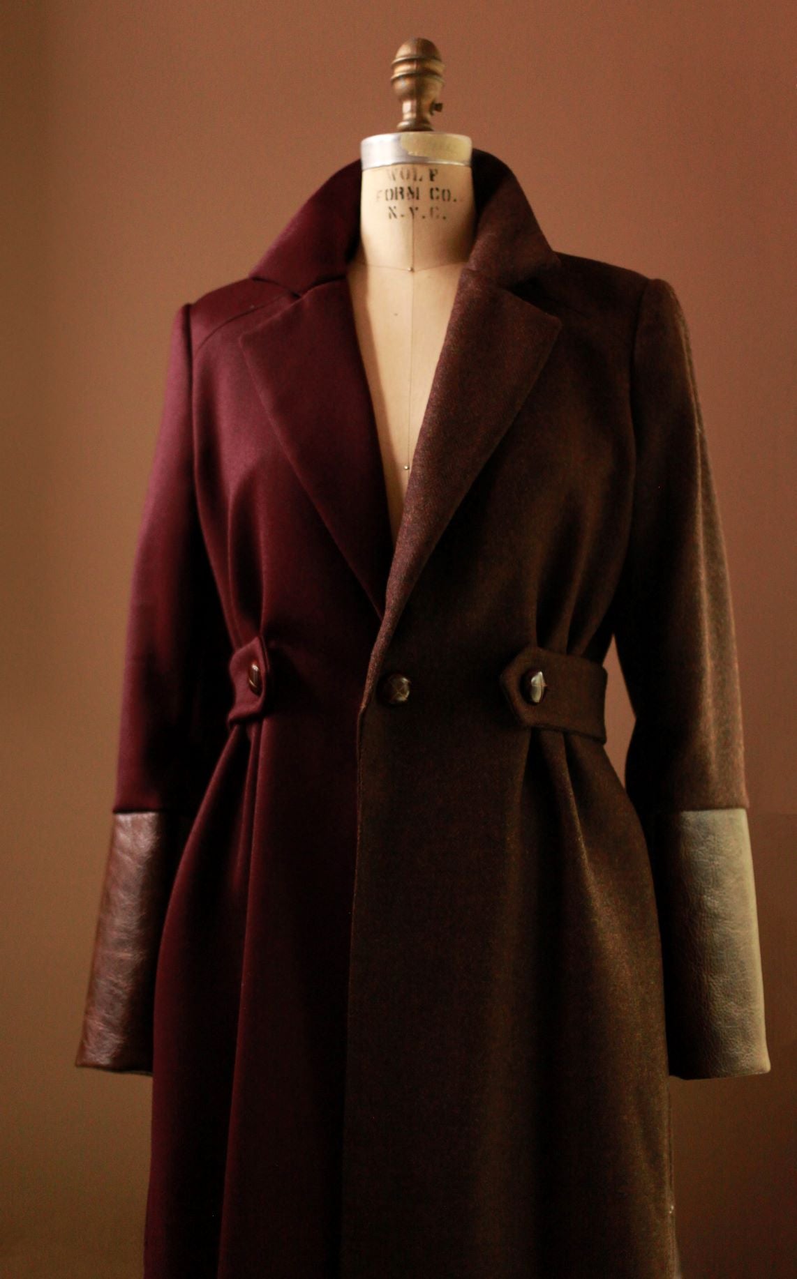 purple wool coat