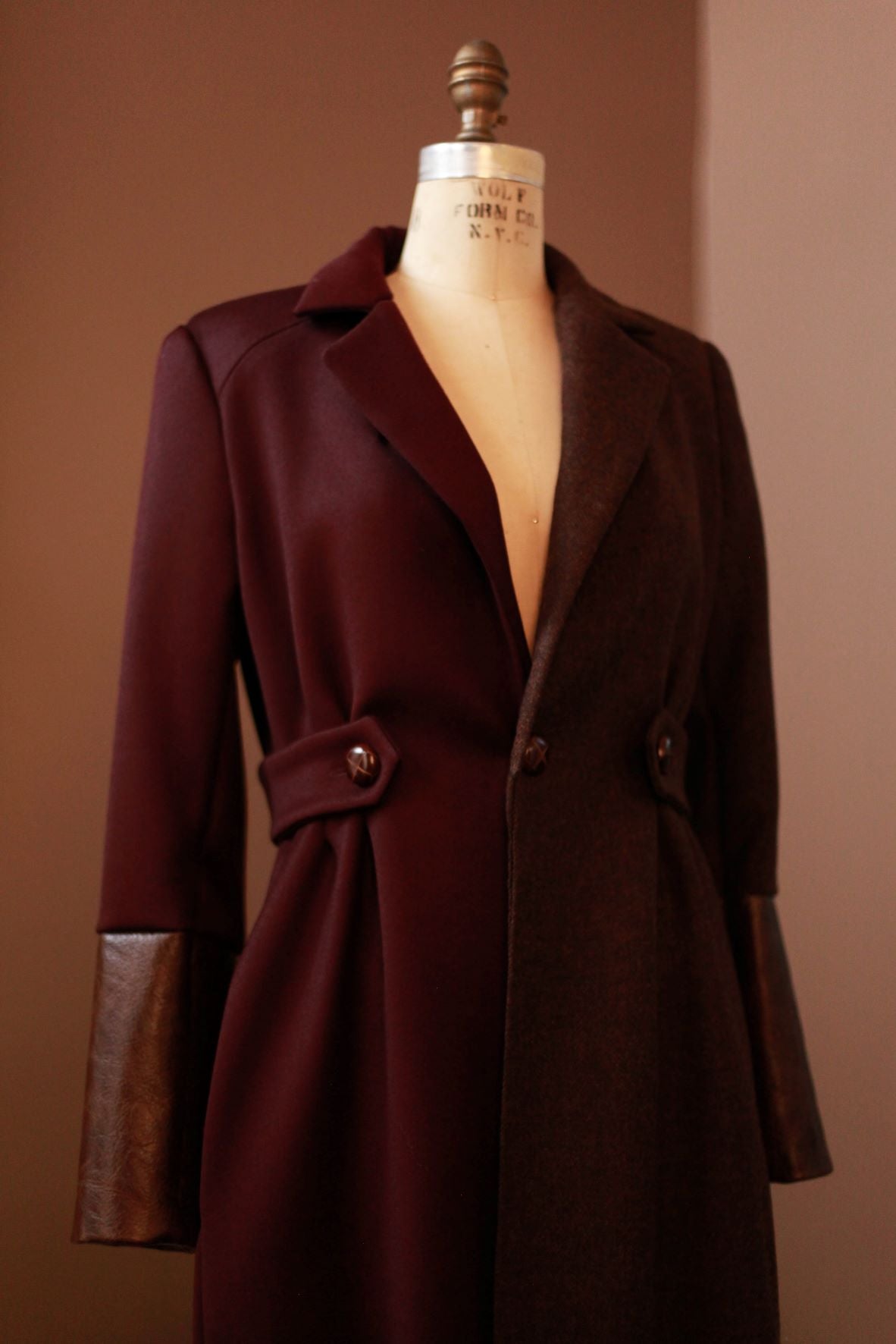 pleated wool women's jacket