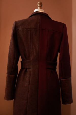 belted women's wool coat