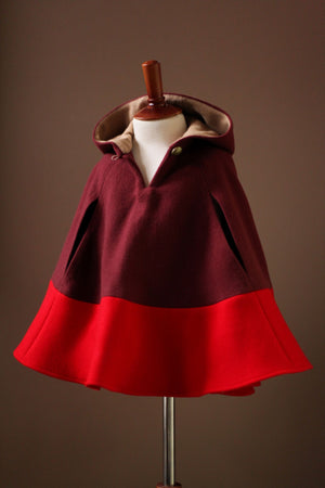 red wool cape girls