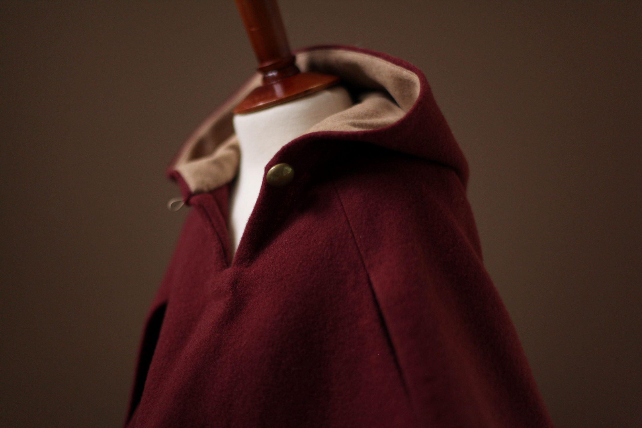 wool cape burgundy