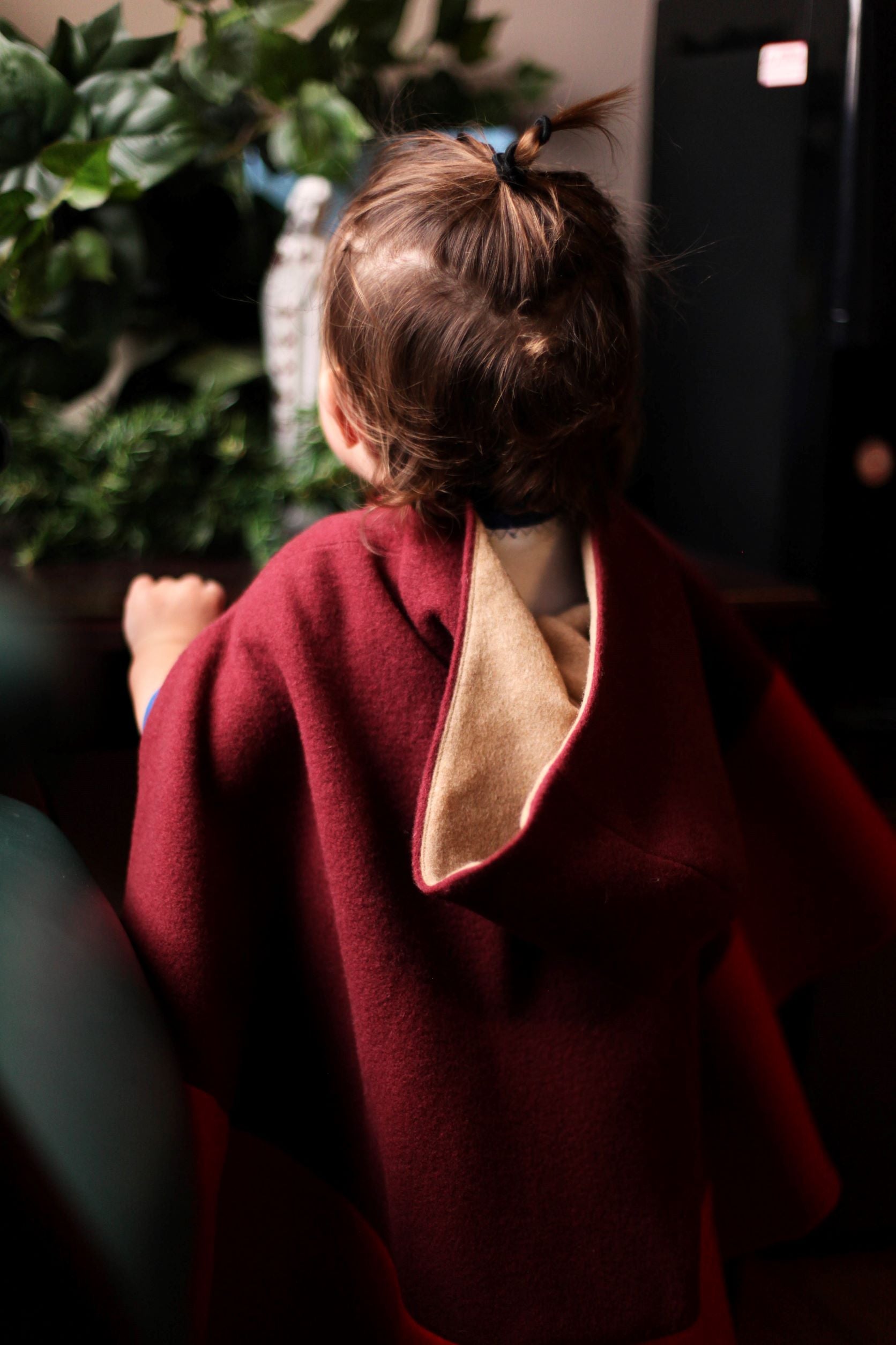 burgundy wool cape