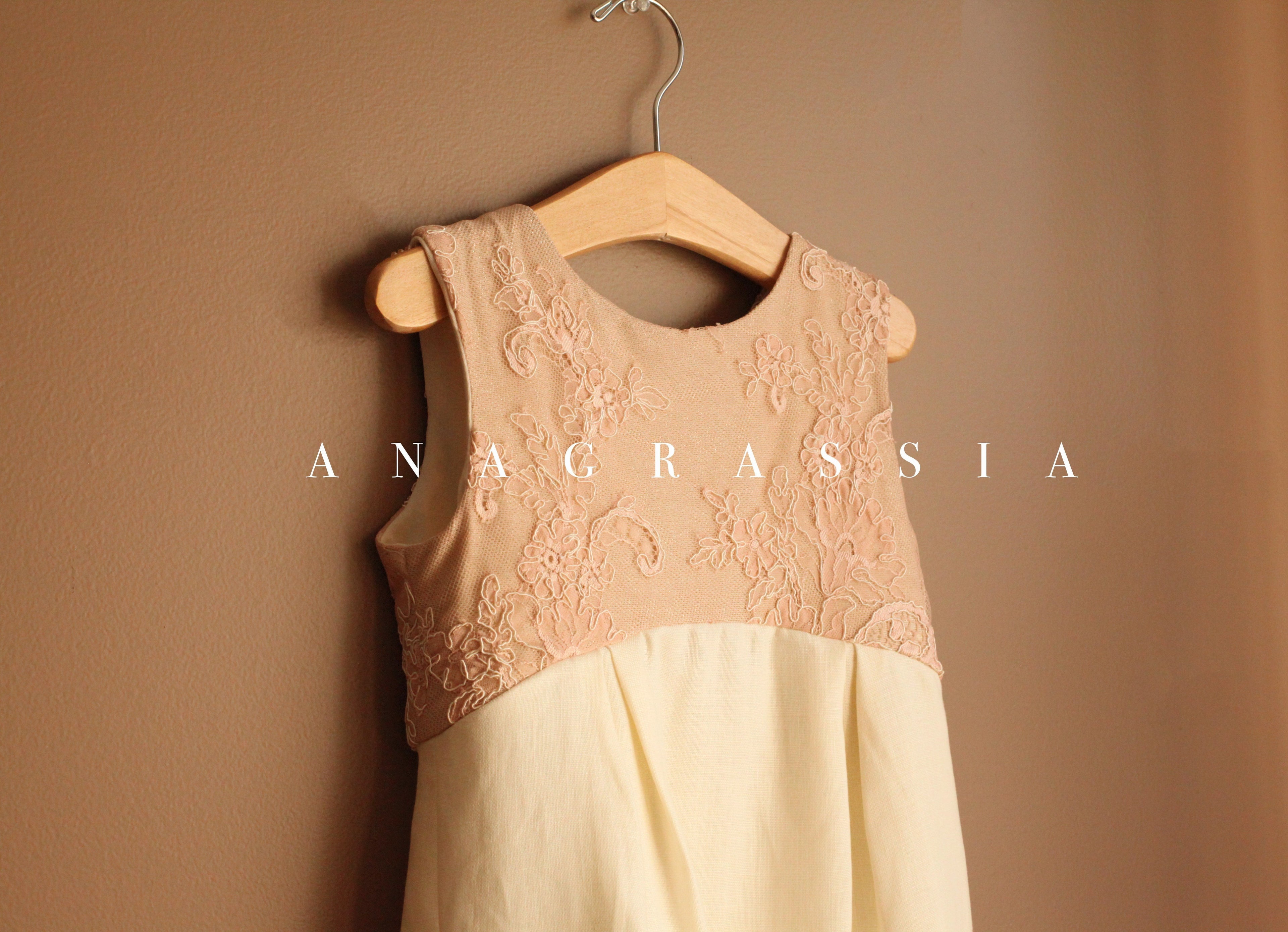 blush lace flower girl dress