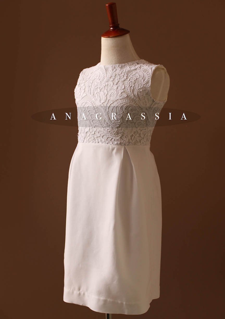 lace linen communion dress