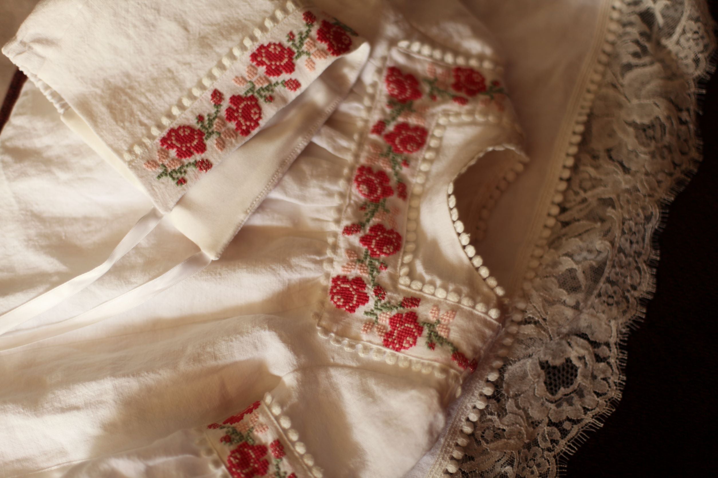 hand embroidered christening gown