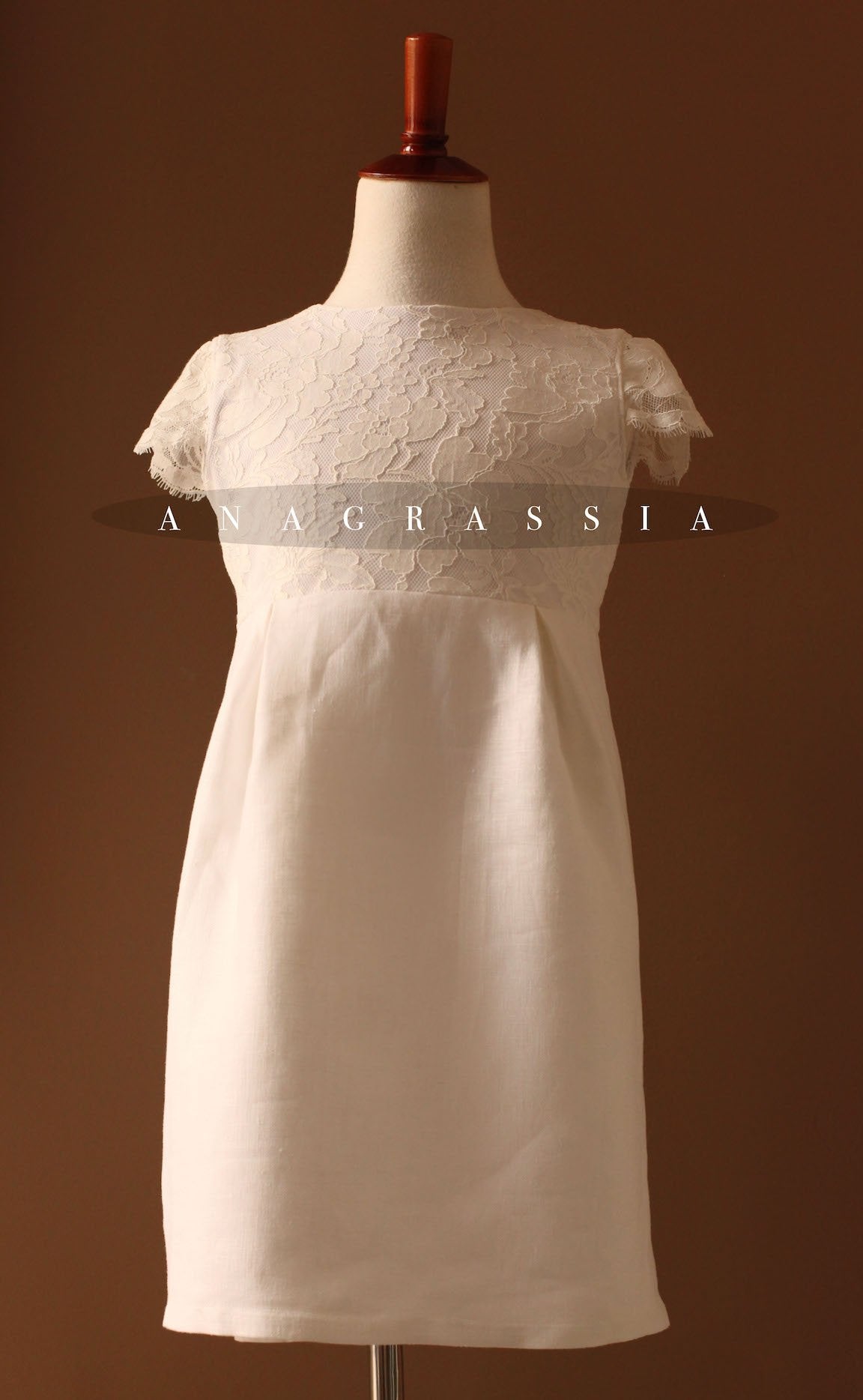 communion dress linen and lace