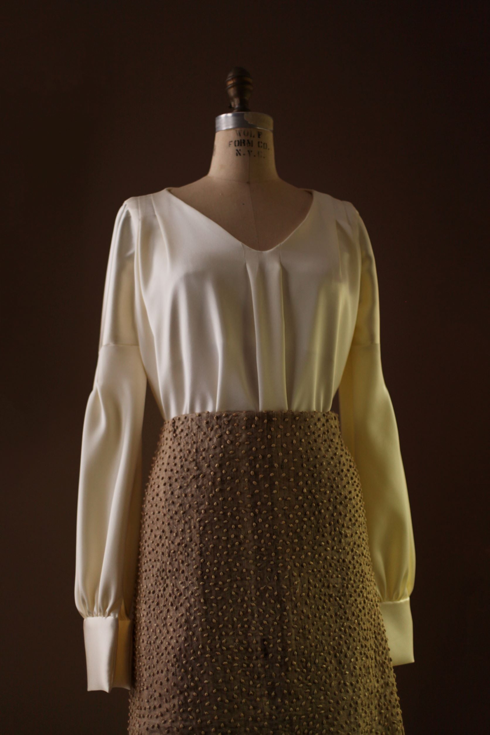 bohemian ivory silk blouse