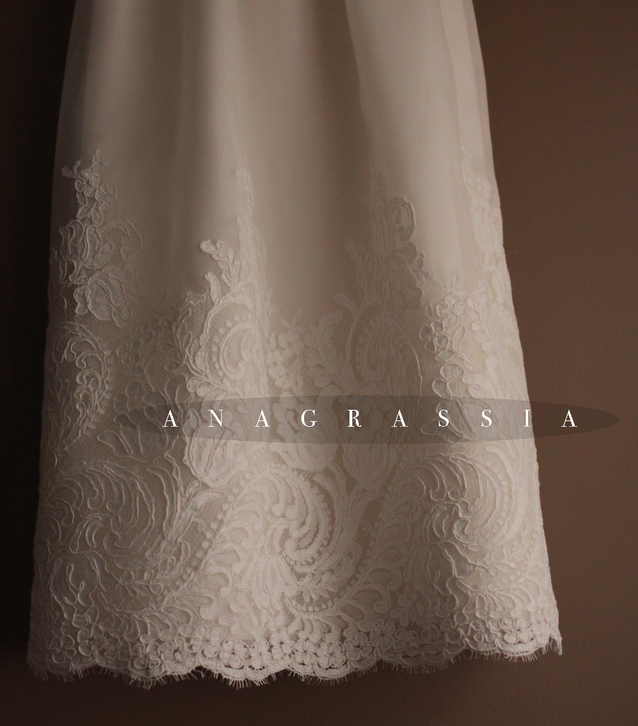 long lace christening gown
