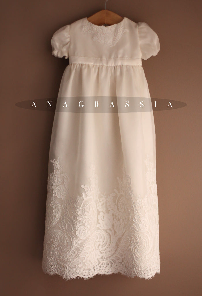Silk Lace Christening Gown 10mos