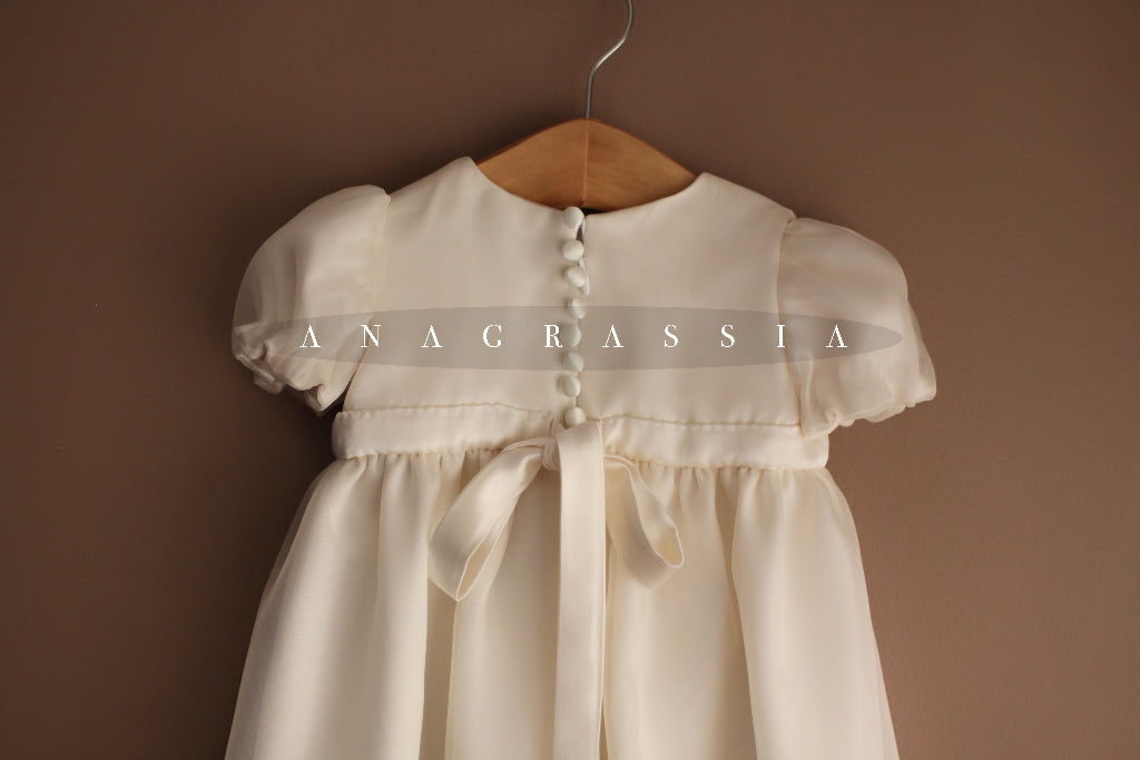 girls silk christening gown