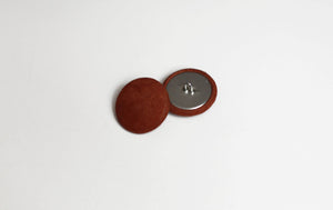 suede cognac leather buttons