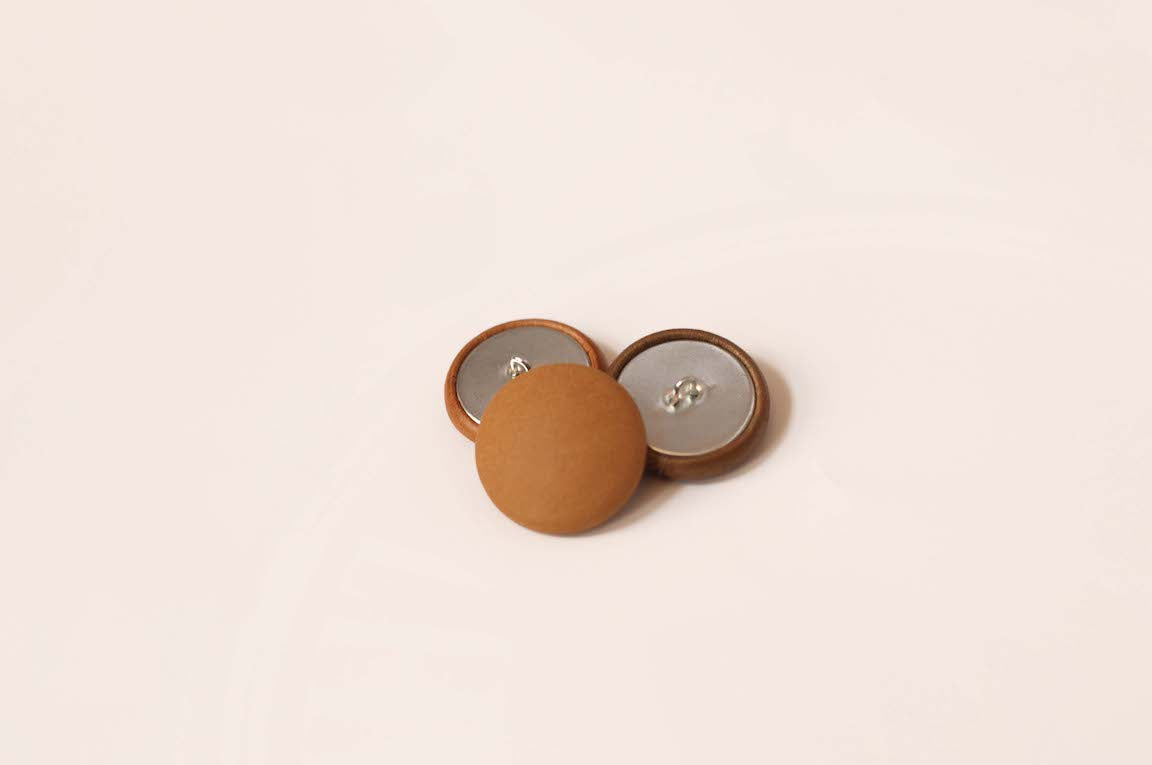 tan real leather buttons