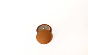 tan leather buttons