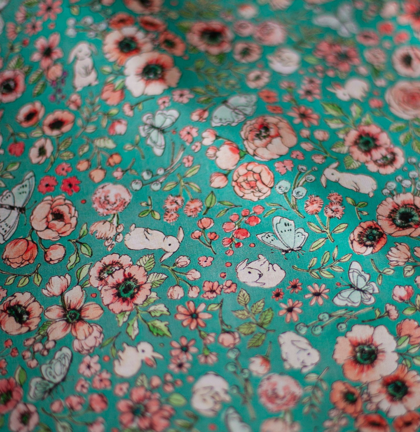 butterflies and bunnies fabric